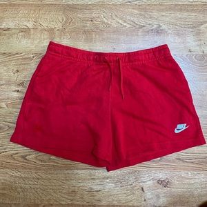 Red Nike Sweat Shorts